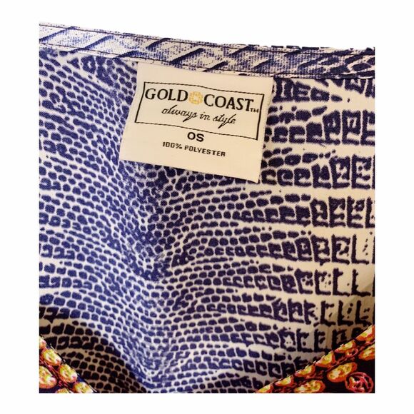 Gold Coast floral snake print poly silk kaftan tunic dress womens one size NWT - Picture 3 of 7